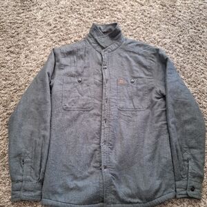Coleman Flannel Shirt Mens Small Sherpa Lined Button Up Pockets Outdoors Gray